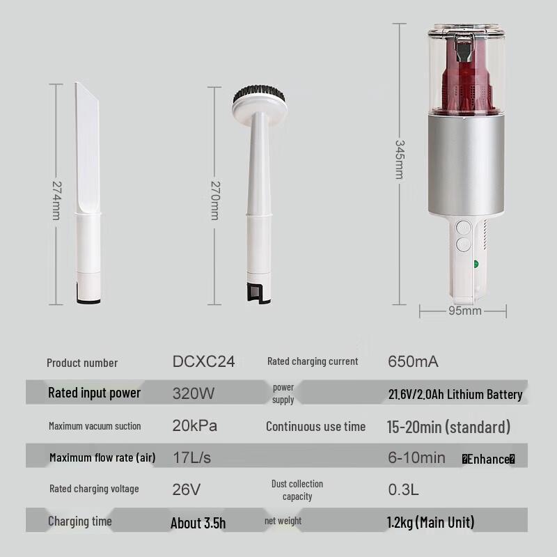 DCA Dongcheng DCXC24 Cordless Handheld Mite Removal Vacuum Cleaner CN plug (adapter included)