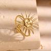 Stainless Steel Sun Design Open Ring for Women – Cute, Non-fading Titanium Steel