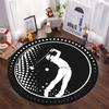 Golf Pattern Round Rug Office Chair Round Non-Slip Mat Fashionable Decoration Crystal Velvet