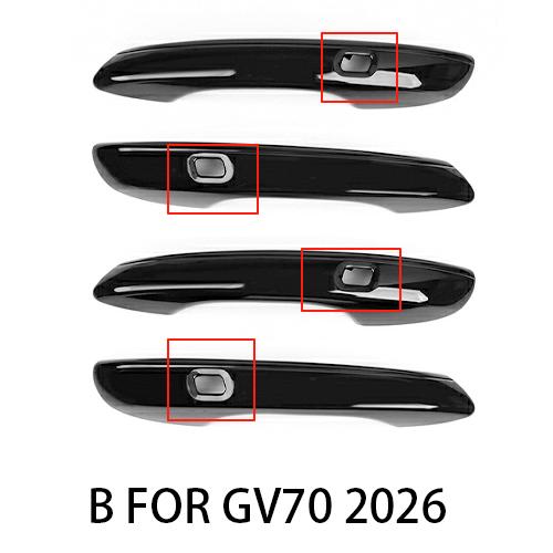

For Genesis GV70 2026-2026 Automotive Carbon Fiber Black ABS Exterior Door Handles Cover Trim Car Accessories LHD Left