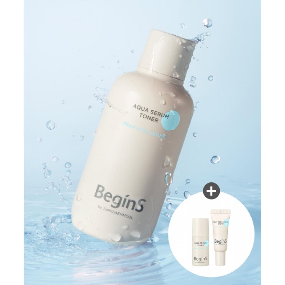 Begins Aqua Serum Toner  Aqua Cream 5ml + Aqua Toner 15ml Free aqua serum toner