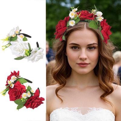 New Simulation Flowers Hairbands For Women Fashion Spring Headband Hair Hoop Hair Bands Headdress Spring Art Pography