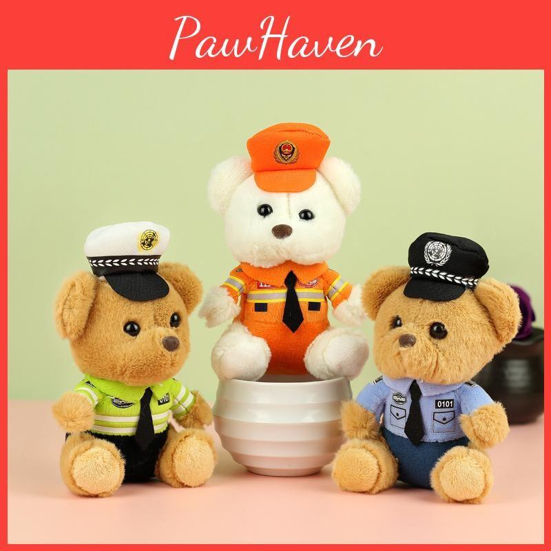 Traffic Delightful Police Teddy Bear Plush Toy Keychain For Cars And Bikes