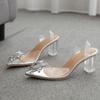 New Luxury Sandals Women Pumps Transparent High Heels Shoes Sexy Pointed Toe Slip-on Wedding Party Brand Shoes for Lady