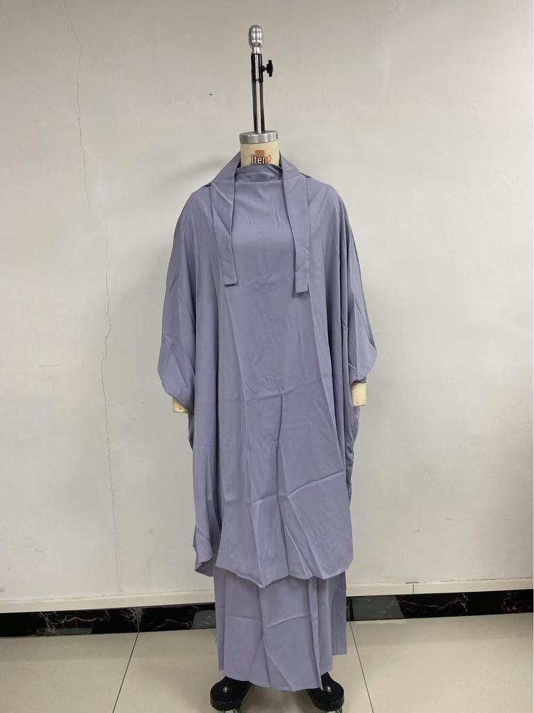 New 2022 Solid Color Swing Dress Robe Set