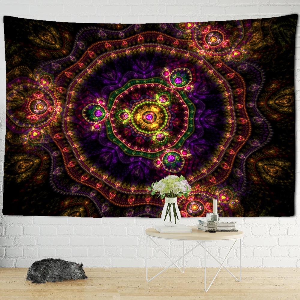 India Mandala Tapestry Wall Hanging Boho Decor Wall Cloth Tapestries Psychedelic Hippie Night Moon Tapestry Mandala Wall Carpet