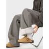 51 Hip-Hop Trendy Brand Fleece-Lined Thickened Pants for Men, Winter American Vintage Style Drapey Fleece-Lined Straight-Leg Casual Trousers