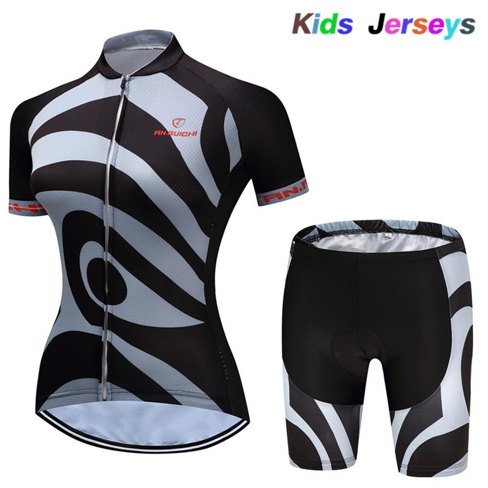 2026 Girls Cycling Jersey Set Ropa Ciclismo Cycling Kit for Kids Summer Breathable Cartoon Bicycle Jersey Suit Children Clothes