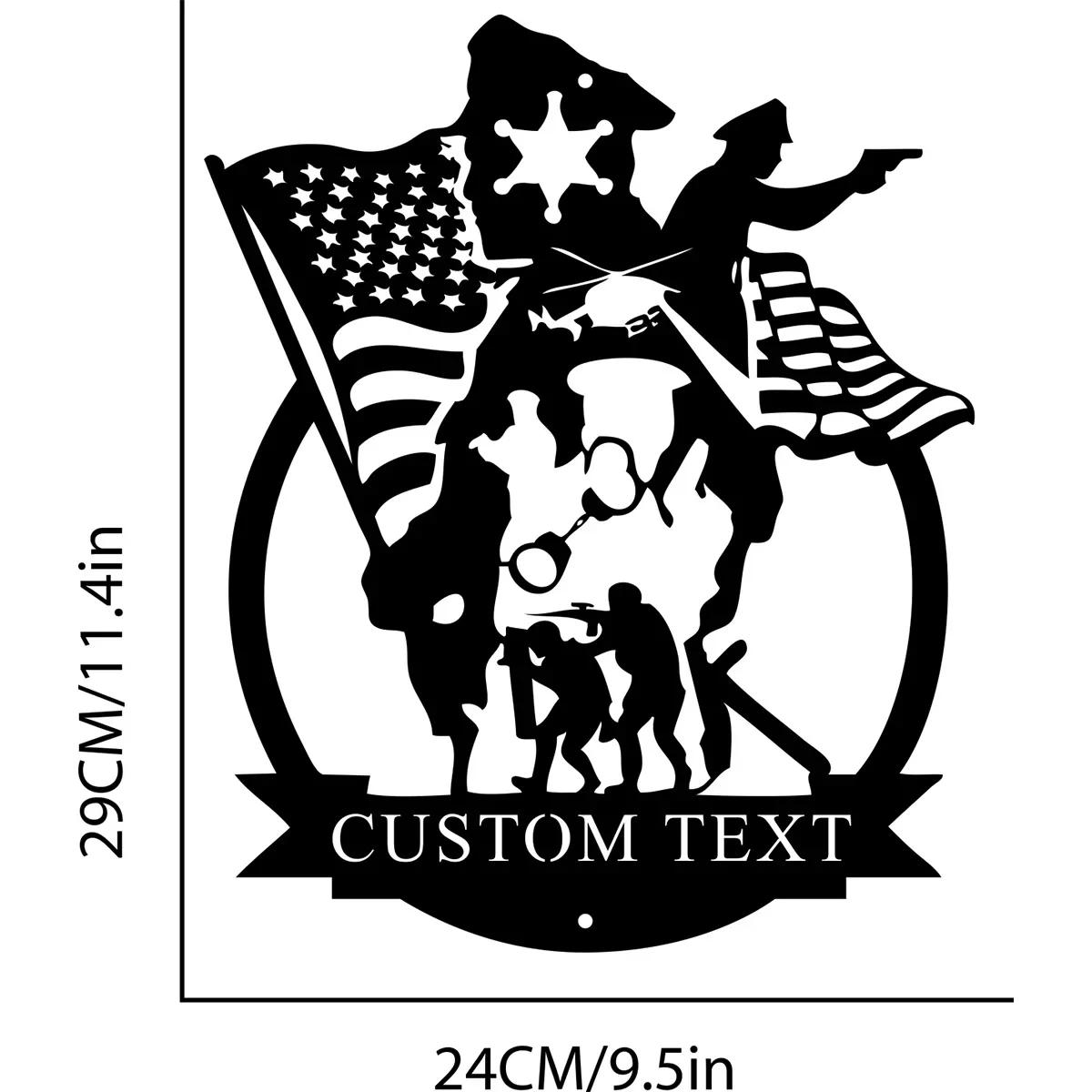 

Custom Personalized Army Soldier Silhouette Metal Sign Custom US Policeman Wall Art Military Metal Wall Decor XS（old）