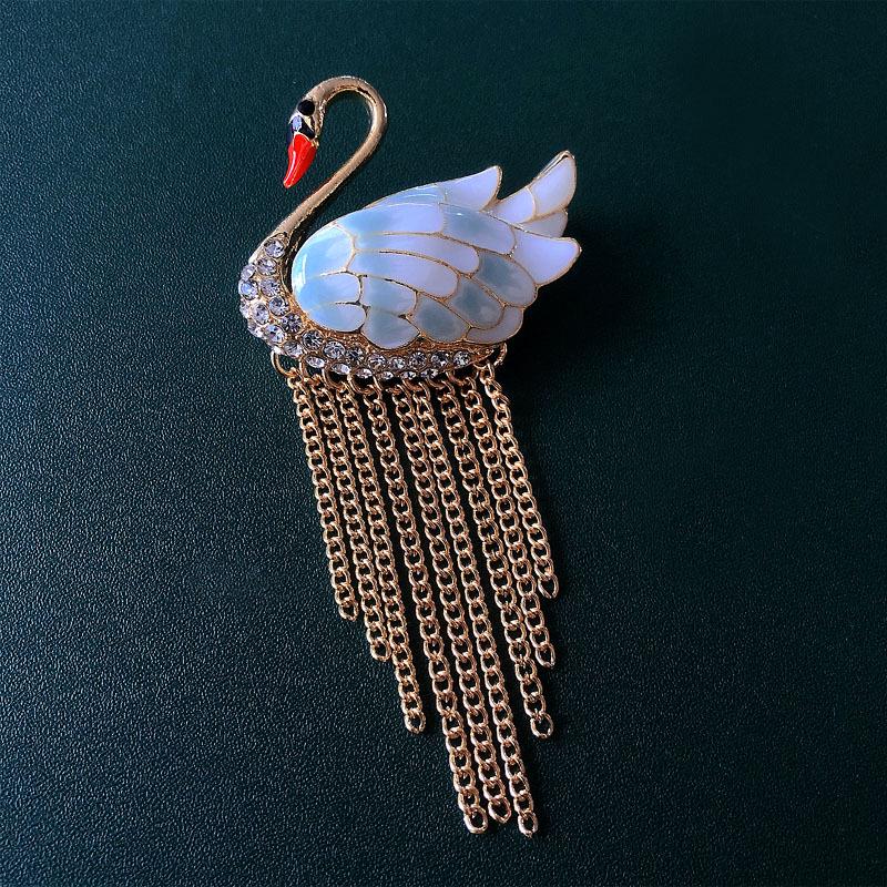 

Элегантная брошь-кисточка в виде лебедя - эмалевая булавка в виде животного для костюмов и пиджаков