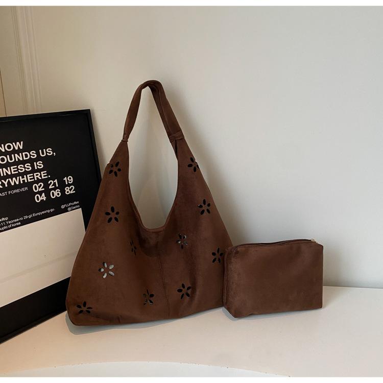 Foreign Style Retro Axillary Big Bag Women's 2025 New Polished Texture Tote Bag Casual Large-capacity Commuter Shoulder Bag