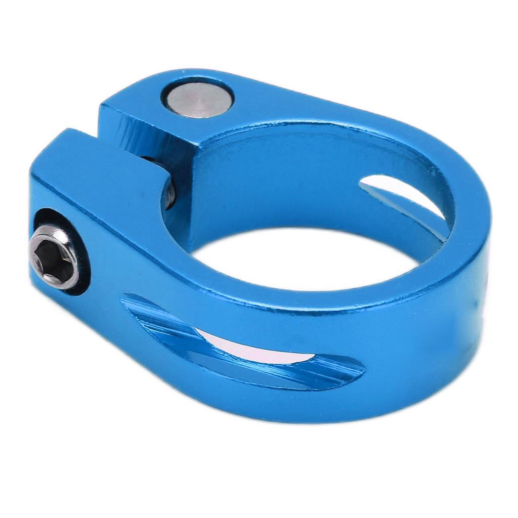 28.6mm Bike Seat Post Clamp Aluminum Alloy Locking Seat Tube Holder Clip for Mountain BicycleBlue