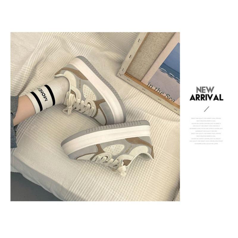 White Shoes Women's Thick Soled Spring and Autumn Casual Sports Shoes