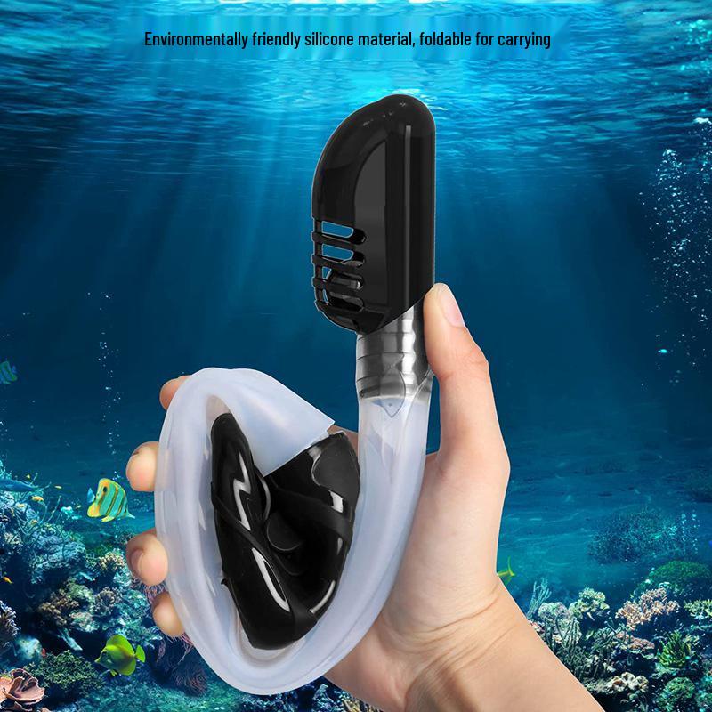 Silicone Dry Snorkel Set with Foldable Tube