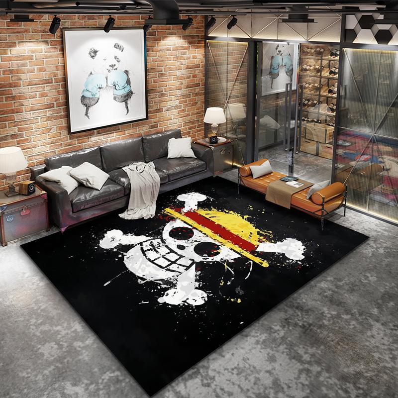 One Piece Straw Hat Pirates Carpet Rug For Living Room Bedroom Home Sofa Decoration,kids Play Nonslip Floor Mat