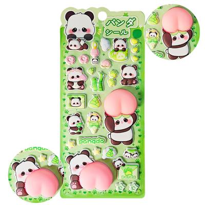 Sheet Cute Panda Tamagotchi EVA Butt Decoration Perfect for Decorating and Birthday Present Relief [1 Set] Sticker, High-Relief, Waterproof, Scented,