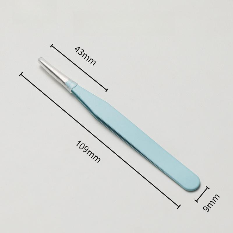 2pcs Stainless Steel Precision Tweezers, Color Scrapbook , Straight And Curved Head , Pink/Blue/Purple/White/Bla