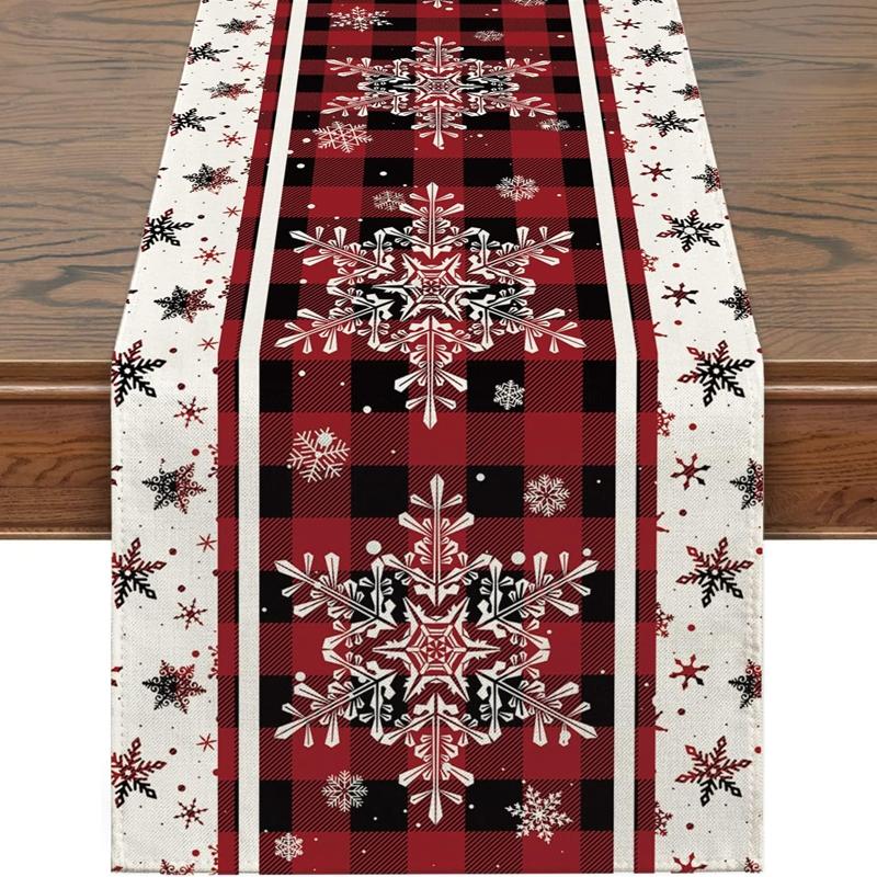 Linen Christmas Table Runner Snowman Xmas Tree Home Dining Table Cover Tablecloth 2025 Navidad Noel Christmas Decorations 2025