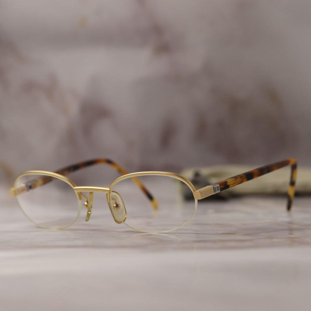 Used ALAIN MIKLI STARCK EYES Half Rim Glasses with Case