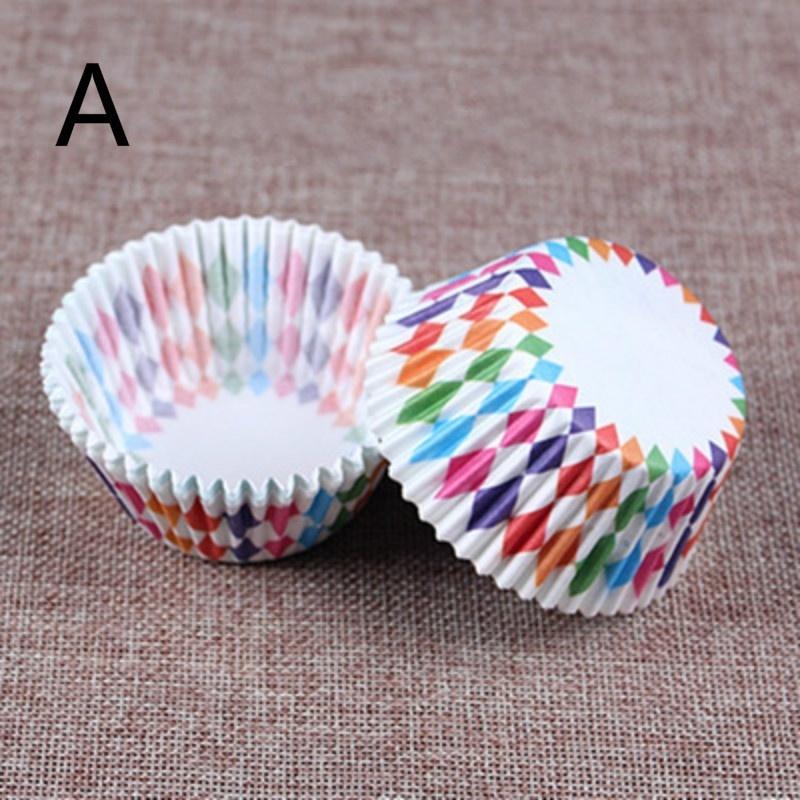 New 100Pc/Set Creative Paper Cake Cups Suitable Household Handmake Diy Cake Box Party Kitchen Baking Tray Cupcake Supplies