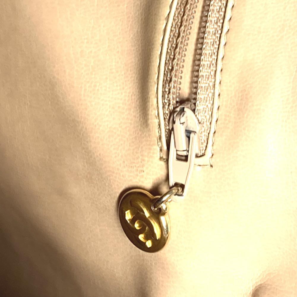 CHANEL vintage V-Stitch Tote Bag Shoulder Bag Hand Bag Caviar Leather blue/Gold