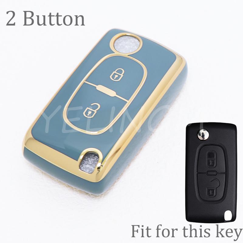 2 3 Button Tpu Key Case Cover For Peugeot Partner Tepee 207 307 308 407 For Citroen C-Crosser C3 C4 Picasso Berlingo Case Holder