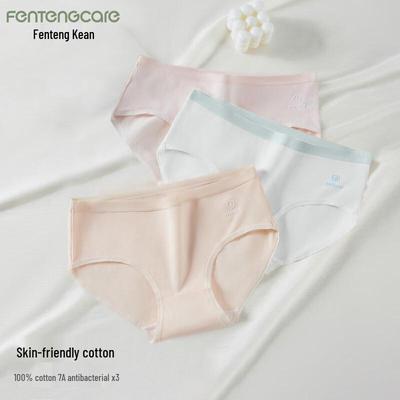 FENTENGCARE Women's 7A Antibacterial Seamless Mid-Rise Cotton Briefs