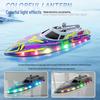 High-Speed Remote Control Waterproof Racing Boat with Lights for Water Sports
