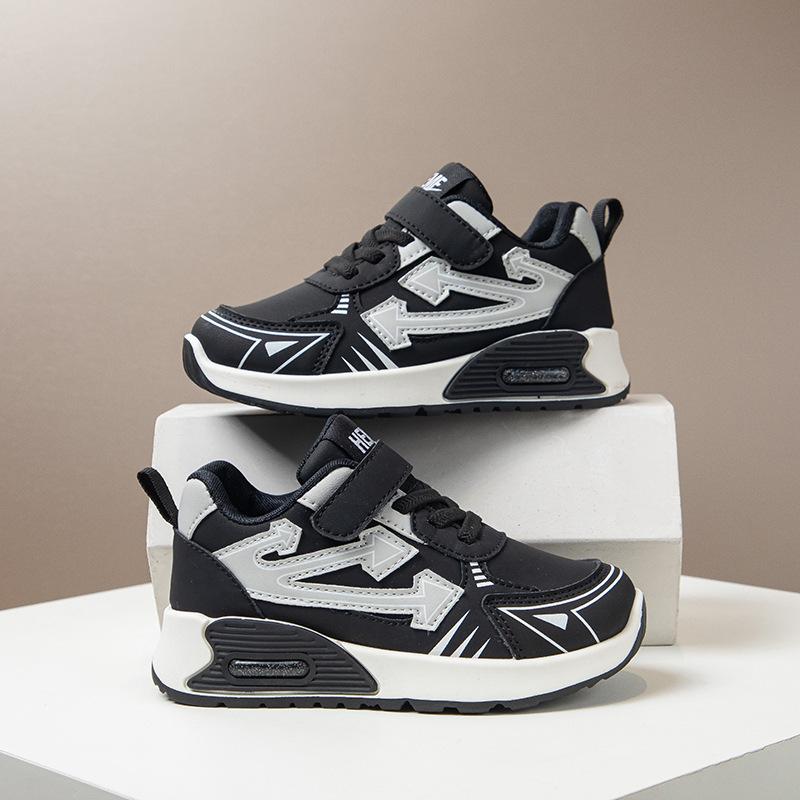 Boys and Girls Leather Sneakers 2025 Autumn New Soft Sole Lightweight Non-slip Fashion Medium and Older Children's Versatile Casual Shoes