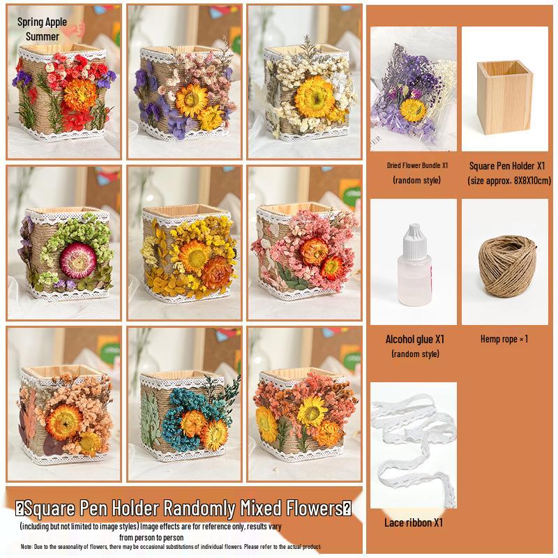 Preserved Flower Pen Holder DIY Kit - Mid-Autumn Festival Parent-Child Activity or Team Building