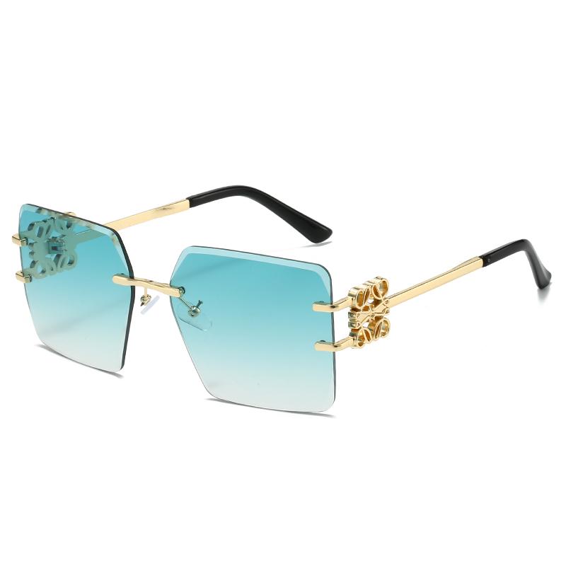 Fashion Frameless Sunglasses Vintage High Quality Women Men Sun Glasses Outdoor Big Frame Female Gradient Shades UV400 Eyewear