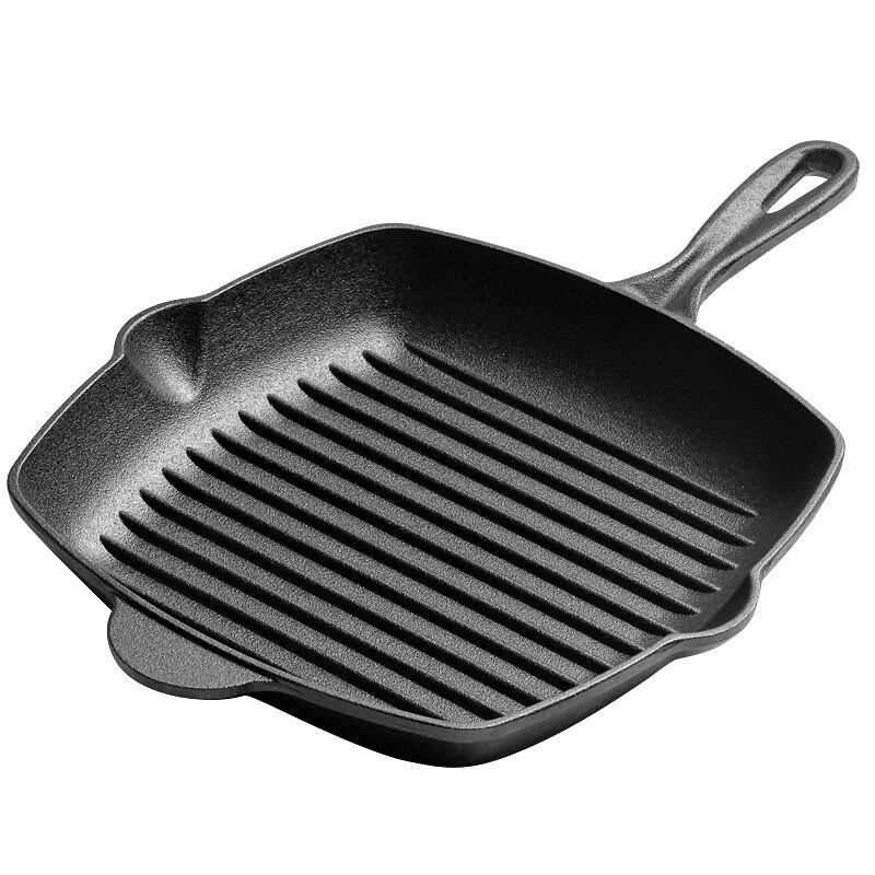 

ZISIZ Cast Iron Striped Steak Frying Pan