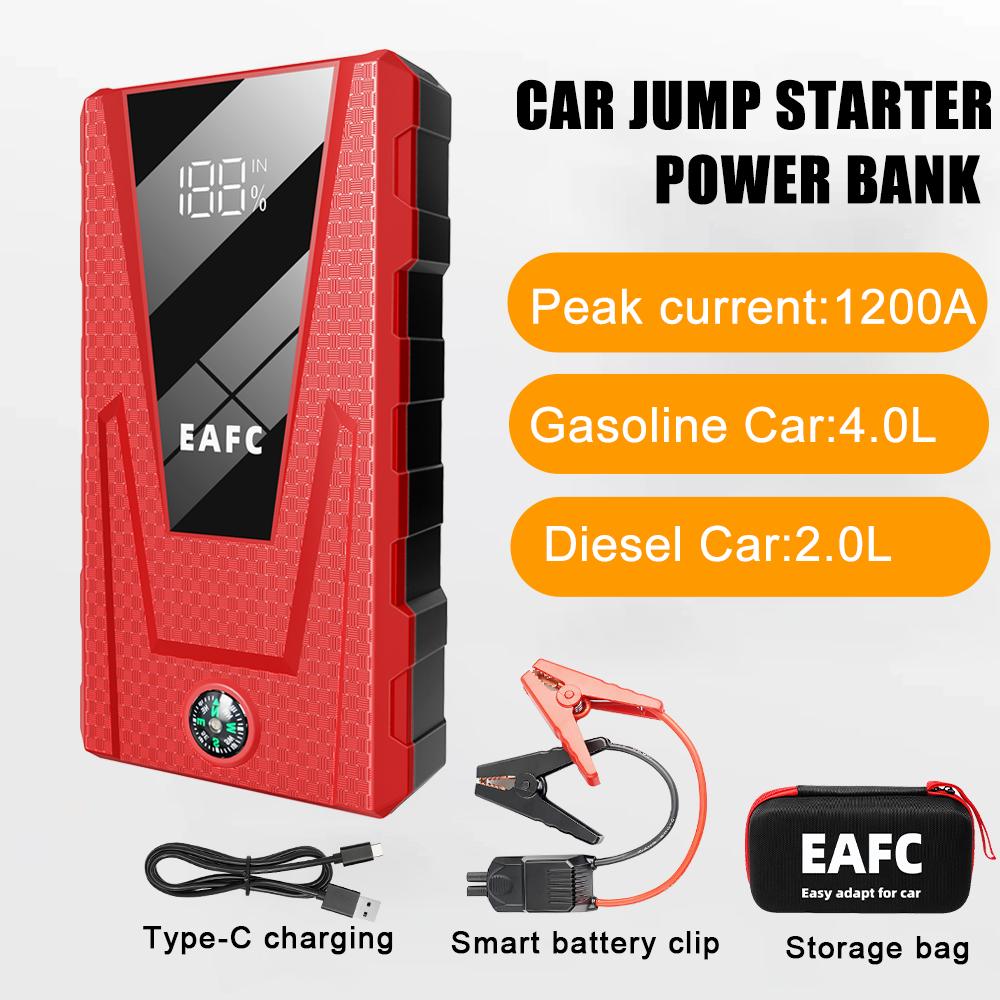 12V Car Emergency Battery Booster & Multi-FunctionSupply Portable 1000A/1200A/2000A Car Jump Starter Power Bank Auto Starter
