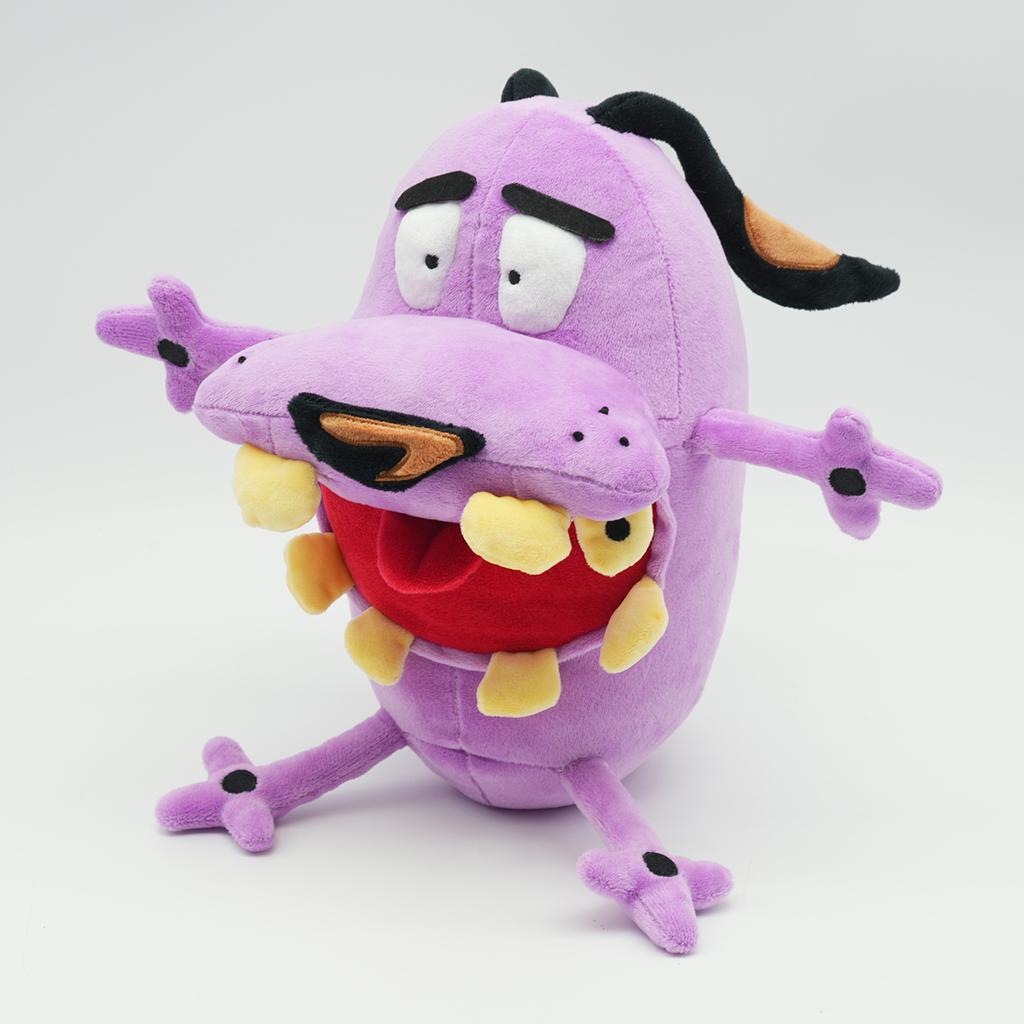 New Courage the Cowardly Dog Plush Toys Funny Purple Dog with Yellow Teeth Stuffed Doll Animal Plushie Room Decor Birthday Gift