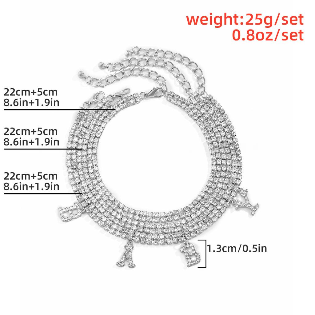 Punk Multilayered Lock Snake Chain Anklet For Women Trend Alloy Tassel Rhinestone Anklets Foot Bracelet Beach Jewelry