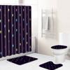 Fashion Textured Bathroom Shower Curtain Floor Mat Toilet Cover Foot Mat Four-Piece Pattern Size
