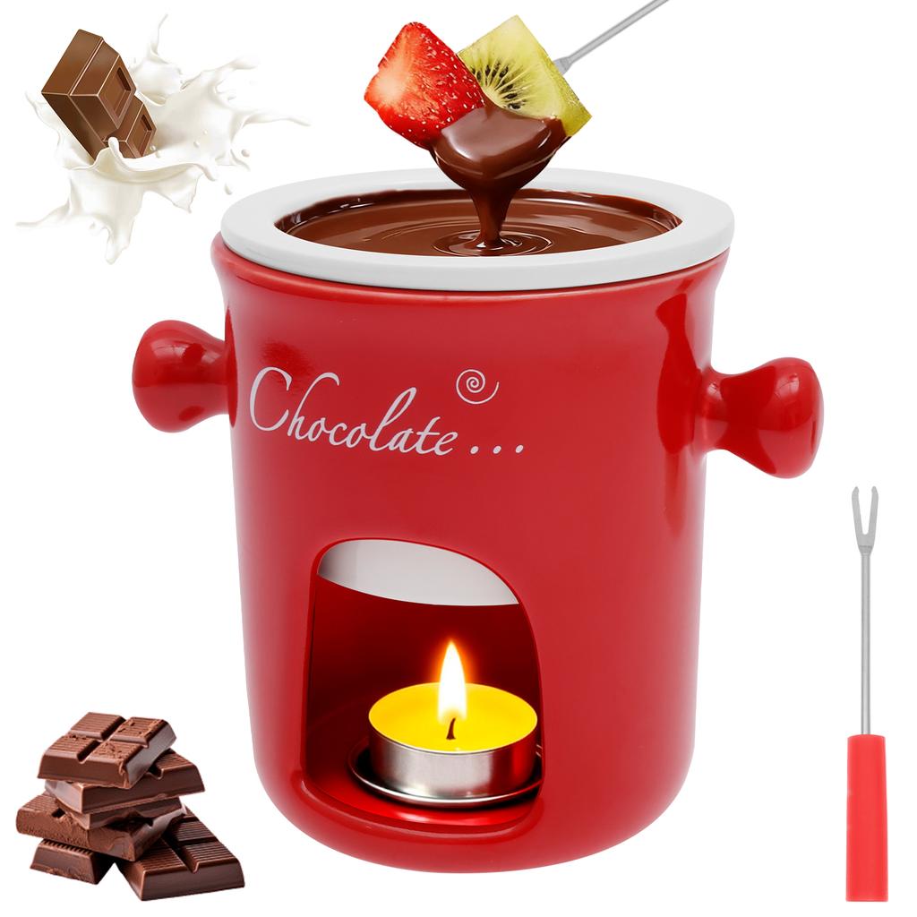 280ml Fondue Pots Fondue Mug Personal Mini Chocolate Cheese Ice Cream Fondue Maker Kit Individual Butter Melter Cup Small Warmer