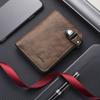 Solid Color Men's Wallet Zipper Leather Coin Purse Luxury Business Card Holder  Gift