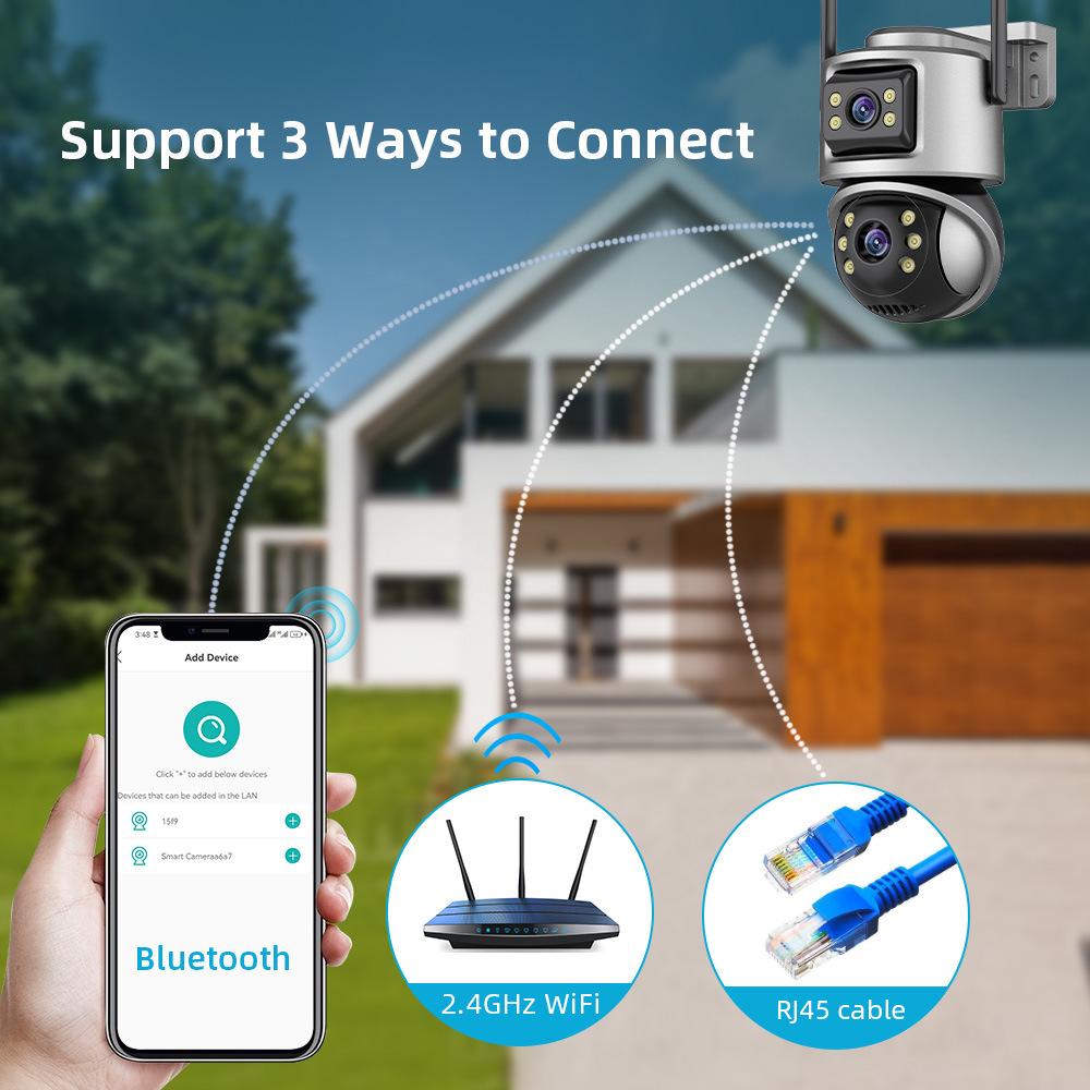 Dual Lens ICsee Wireless PTZ Surveillance Camera