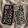 INS Black Leopard Print Phone Case For iPhone 16 15 11 12 13 14 Pro Max 13 12 Mini 15 16 Plus Soft Shockproof Bumper Cover Funda