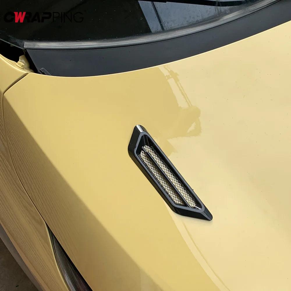 2Pcs Car Air Outlet Decor Strip Air Intake Grille Side Shark Gill-shaped Auto Stickers Waterproof Protection for Car Accessories