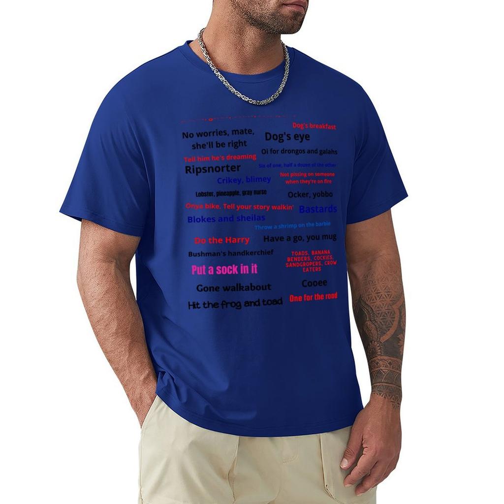 21 Phrases To Help You Talk Like an Aussie T-Shirt Anime Tshirt Vintage Clothes Mens Workout Shirts