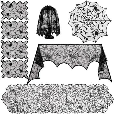 Halloween Lace Table Runner Fireplace Cover Lamp Shade Placemat Set Modern Decorative Linen