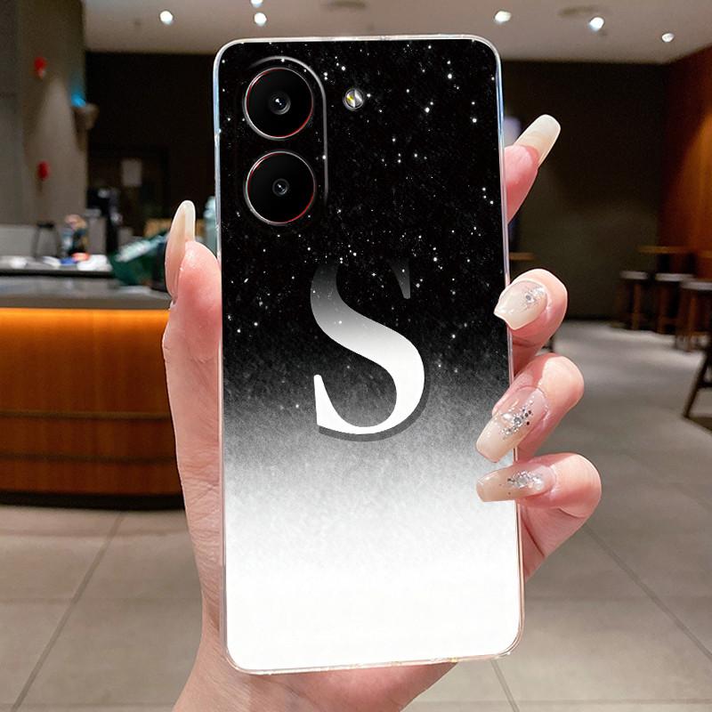 Couple Phone Case For Xiaomi Redmi Turbo 5 /Xiaomi Poco X8 Pro 5G Lucky Letter Flower Pattern Clear TPU Anti-scratch Soft Casing