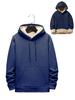 Men's Fall Thin Fleece-Lined Hooded Sweatshirt, Lambswool-Lined Pullover