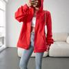 Ladies Spring Autumn Casual Long Sleeve Drawstring Hooded Zipper Solid Color Cardigan Hoodies Sweatshirt Top