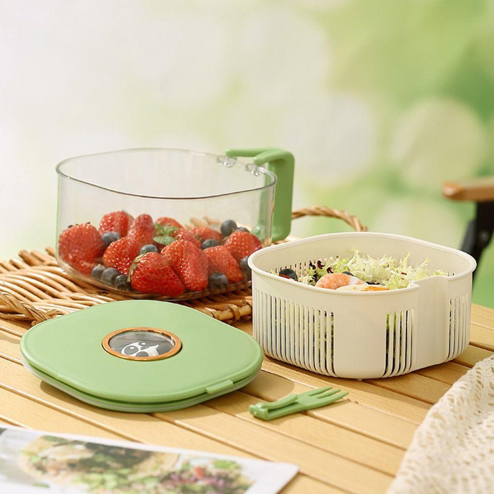 Foldable Handle Large Drain Basket with Lid Thickened Kitchen Drain Bowl  Soup Basket