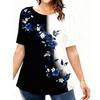 Damen T-Shirt mit Blumendruck Sommer Alltags-Freizeit Damen T-Shirts Outdoor Streetwear Kurzarm Top