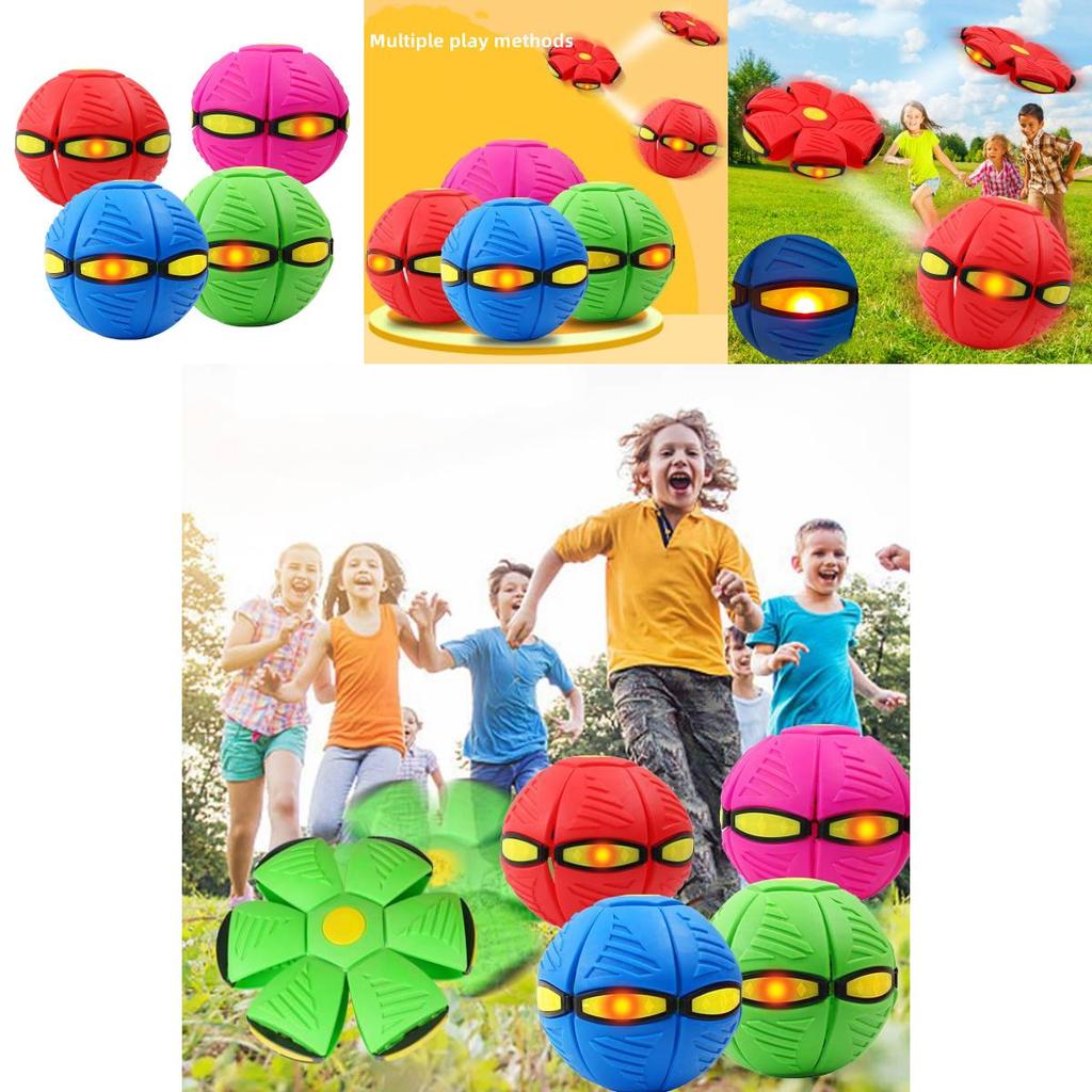 New Arrival Flashing Disc Ball Toy Elastic Bouncing Ball For Stress Relief Parent-child Interaction Plastic Material 25*25*5 Spec