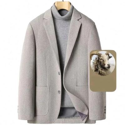 Men Casual Blazers Jacket Men Cashmere Coat British Stylish Vintage Male Business Wool Jacket Handsome Trend Wool Overcoat